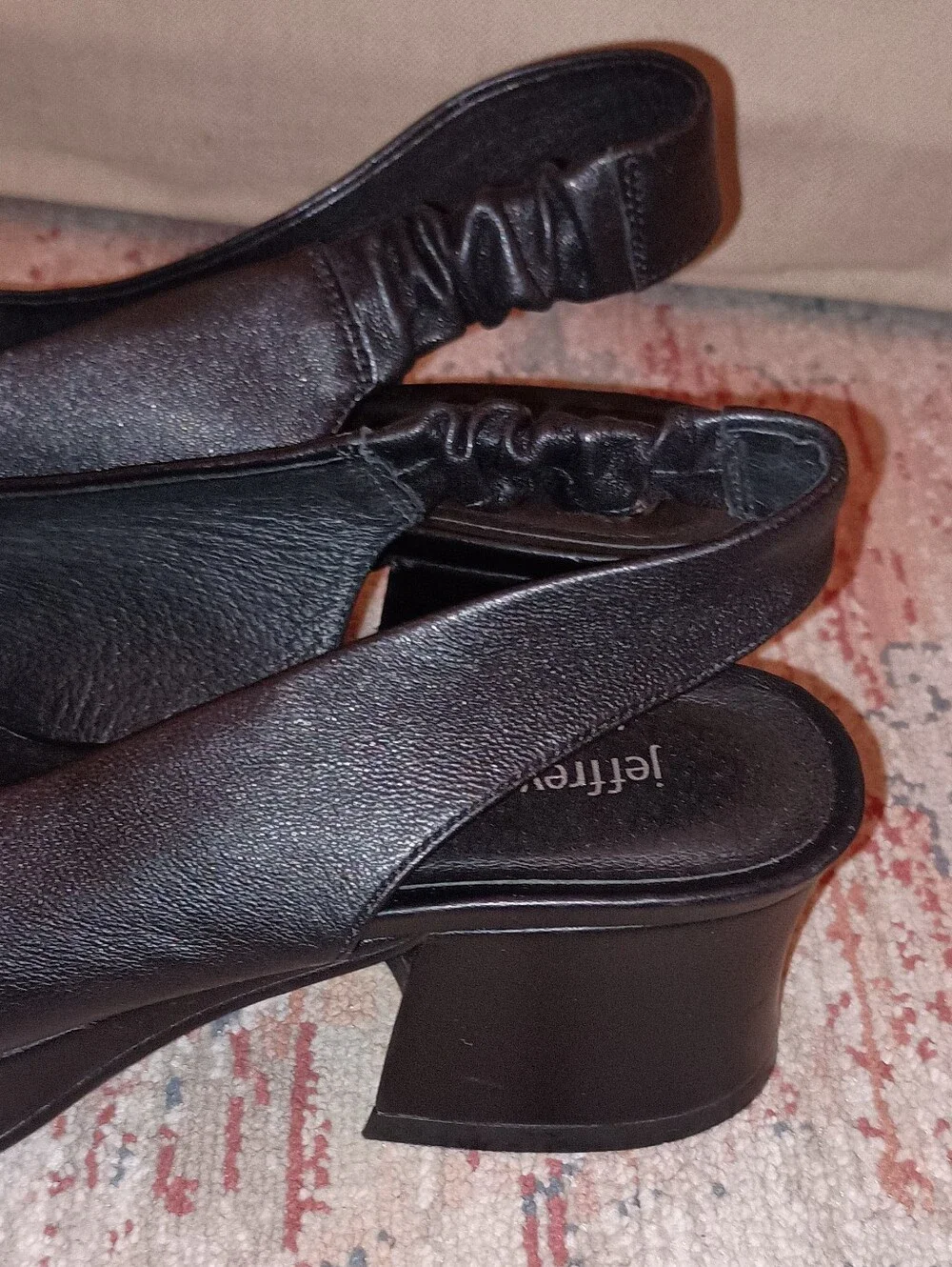 Jeffrey Campbell Black Leather Open-Toe Slingback Platform Heels - Picture 12 of 12